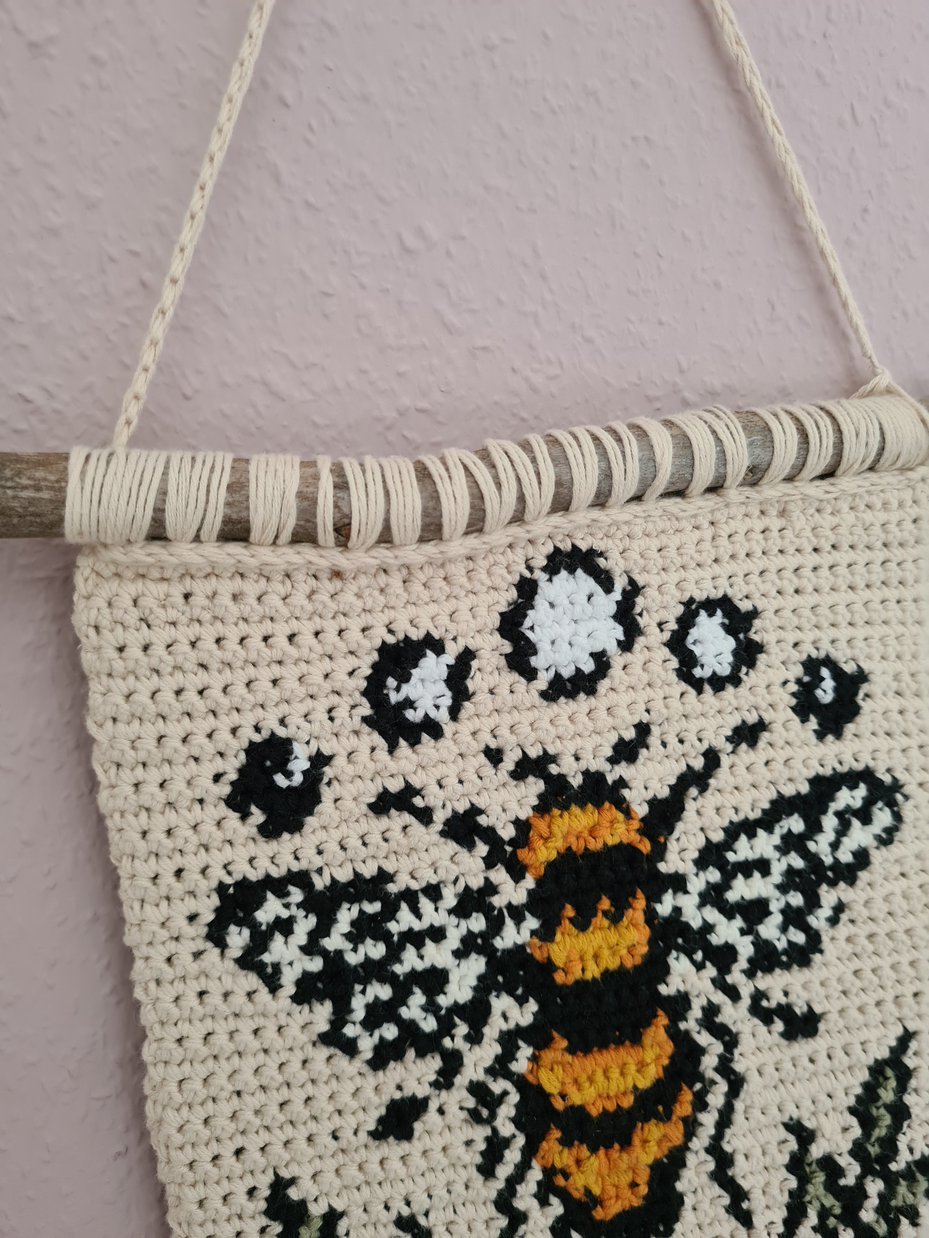 Hummel Wandbehang Makramee Macrame Tapiserie Wandtepoiche Wanddekoration Stoffbild
