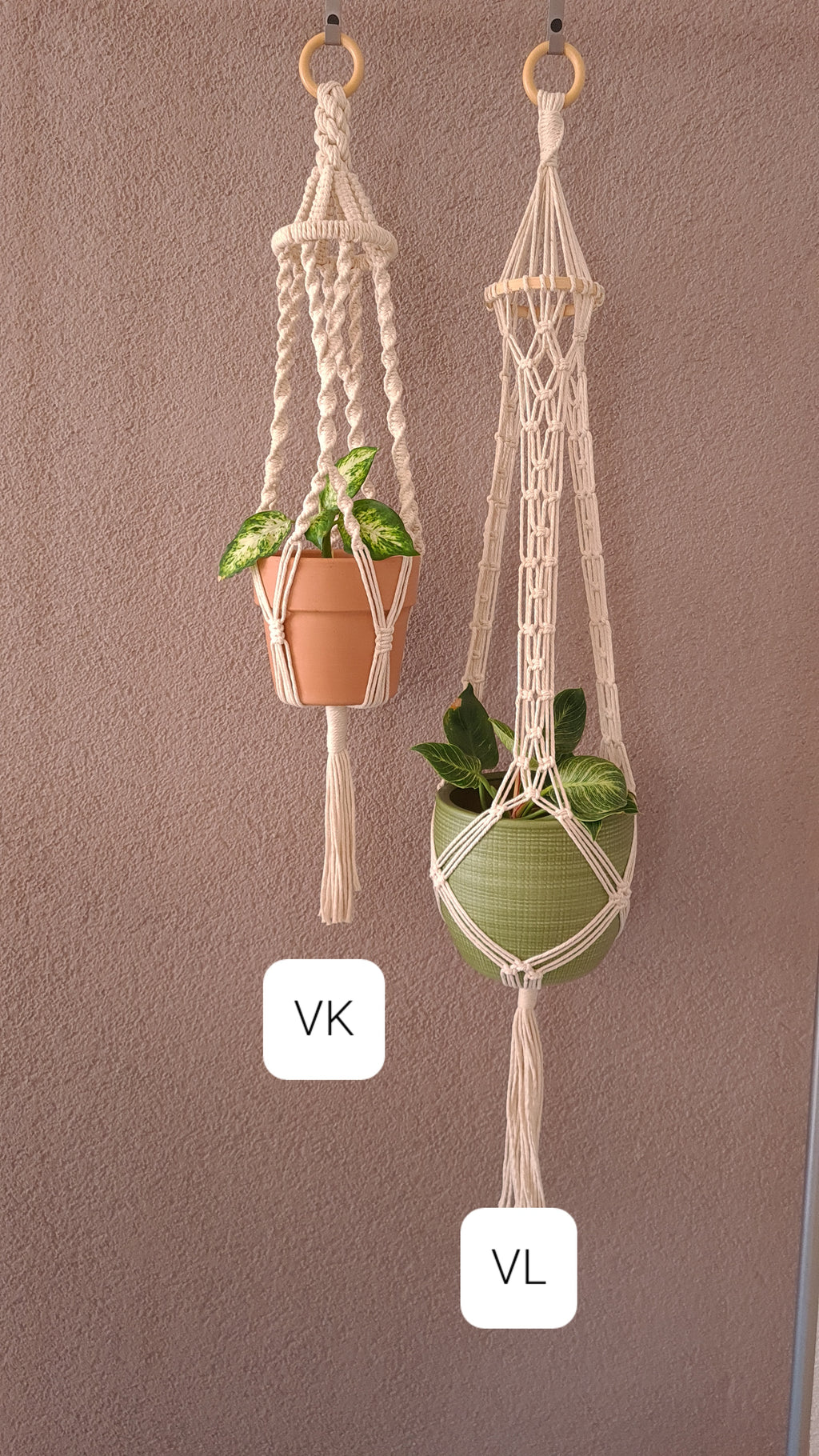 VINTAGE Blumenampel 60er 70er Hängeampel Pflanzenhänger Fensterdekoration Boho Makramee Hänger für Zimmerpflanzen retro 80er dekoration