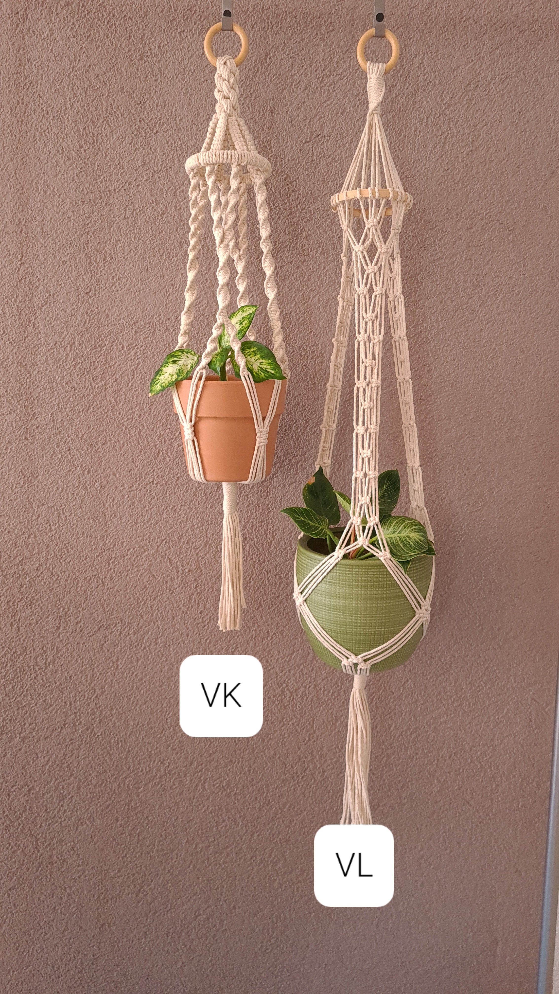 VINTAGE Blumenampel 60er 70er Hängeampel Pflanzenhänger Fensterdekoration Boho Makramee Hänger für Zimmerpflanzen retro 80er dekoration