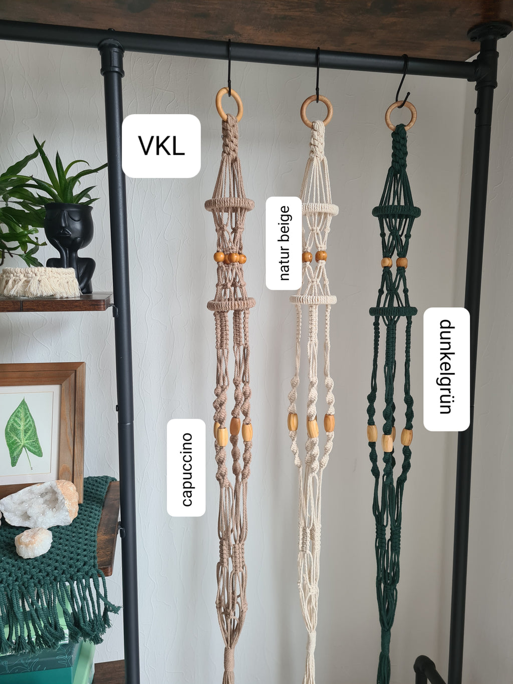VINTAGE Blumenampel 60er 70er Hängeampel Pflanzenhänger Fensterdekoration Boho Makramee Hänger für Zimmerpflanzen retro 80er dekoration