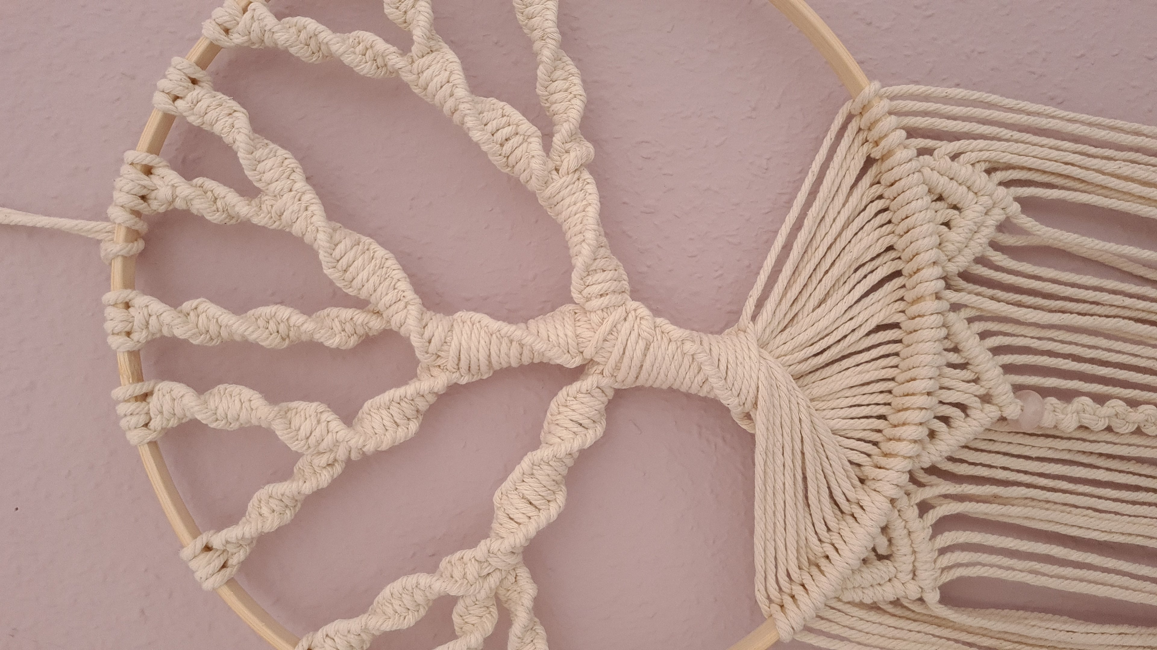 Baum des Leben Makramee Macrame Rund Wandbehang  Stoffdekoration an die Wand Kreis Baumwolle Boho zum aufhängen  Wanddekoration