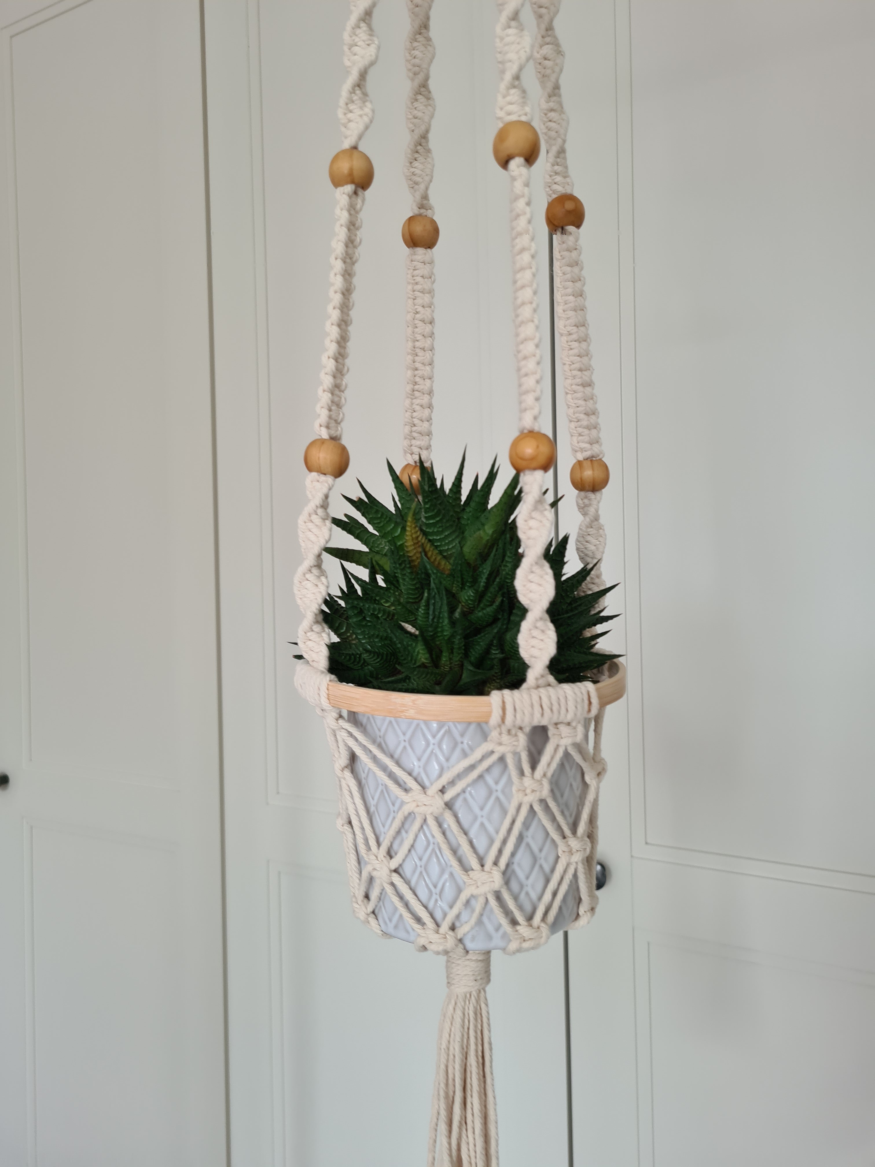 VINTAGE Blumenampel 60er 70er Hängeampel Pflanzenhänger Fensterdekoration Boho Makramee Hänger für Zimmerpflanzen retro 80er dekoration
