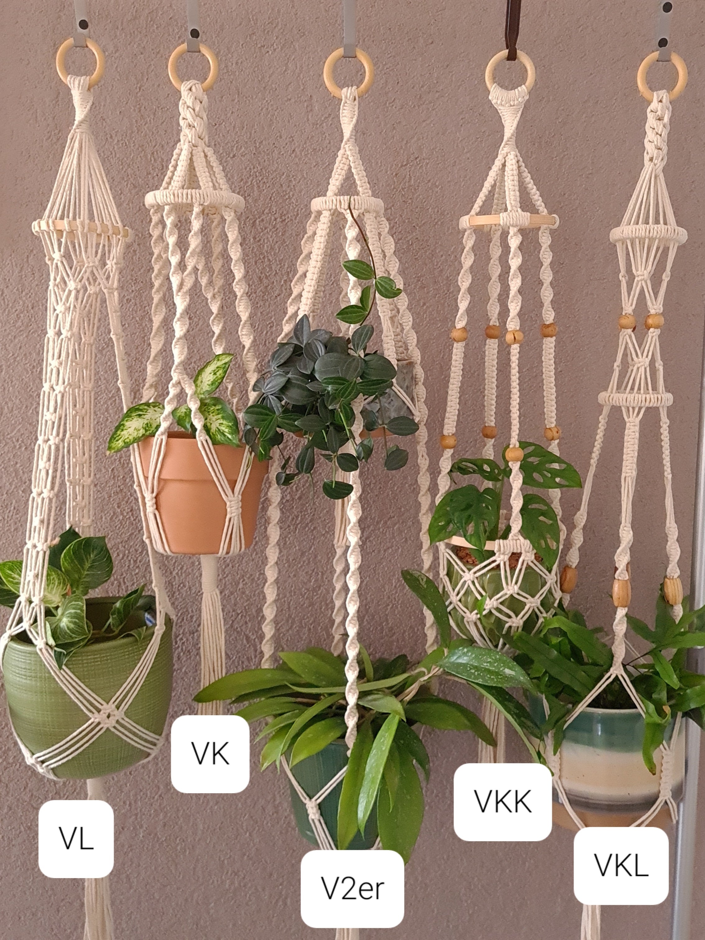 VINTAGE Blumenampel 60er 70er Hängeampel Pflanzenhänger Fensterdekoration Boho Makramee Hänger für Zimmerpflanzen retro 80er dekoration